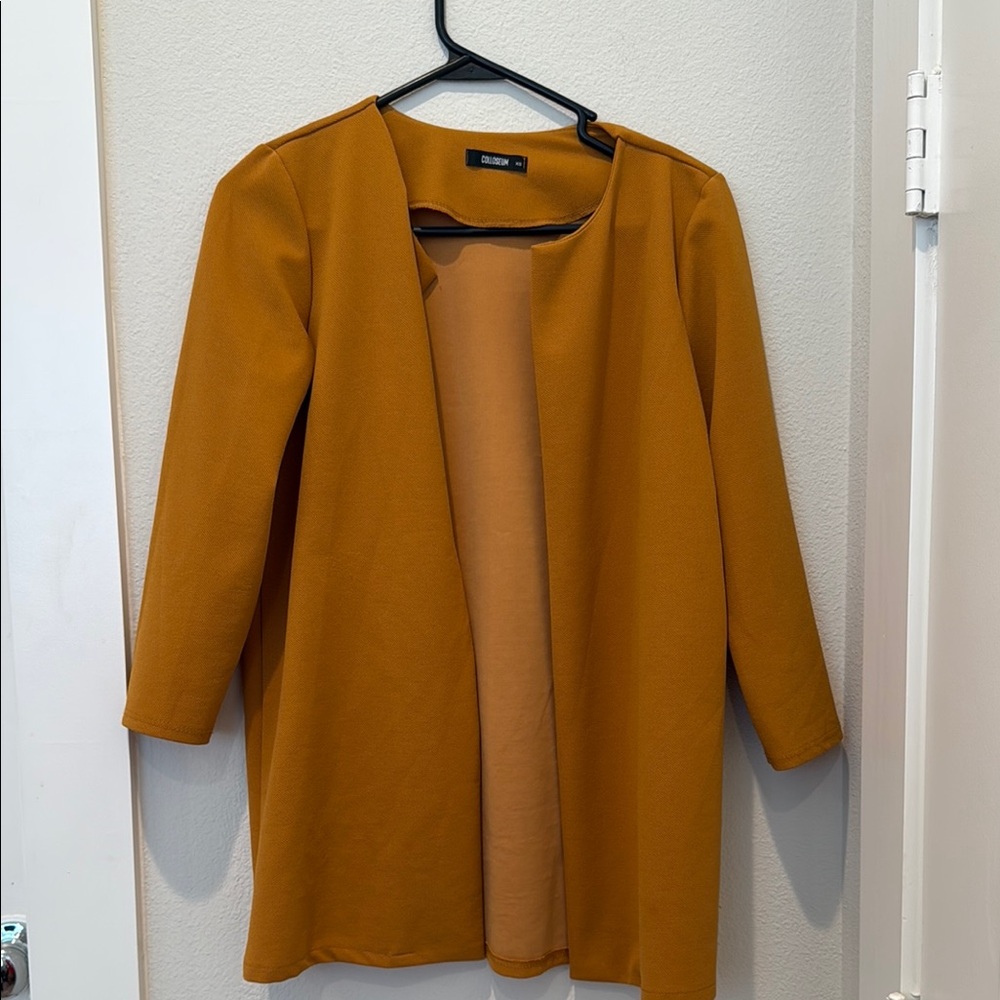 Mustard Open Front Blazer